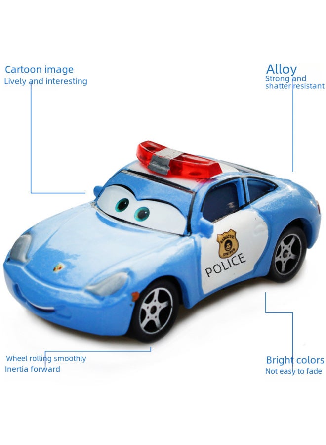 Car Story Police Car Sally Racing Couple Sally Alloy Kids Toy Car Model Gift-Color:Police Car Sally - Image 5