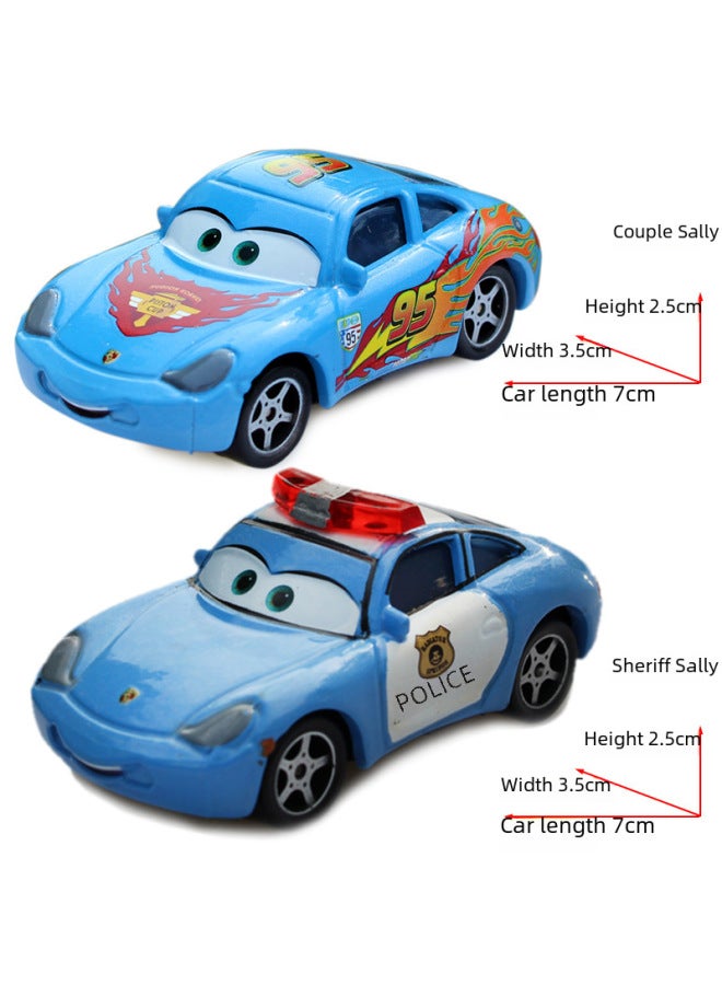 Car Story Police Car Sally Racing Couple Sally Alloy Kids Toy Car Model Gift-Color:Police Car Sally - Image 4