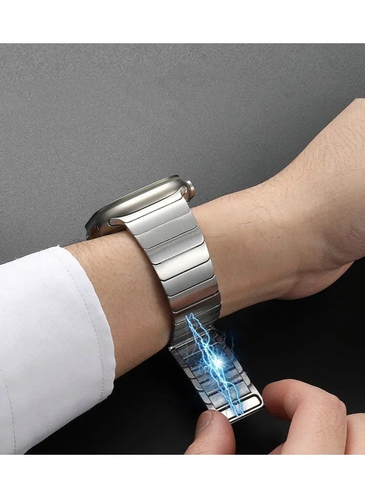 سوار مغناطيسي من الفولاذ المقاوم للصدأ لساعة Apple Watch Series 8/7/6/5/4/3/2/1/SE/SE2/Ultra، أحزمة Apple Watch متوافقة 42 مم 44 مم 45 مم 49 مم - Image 1