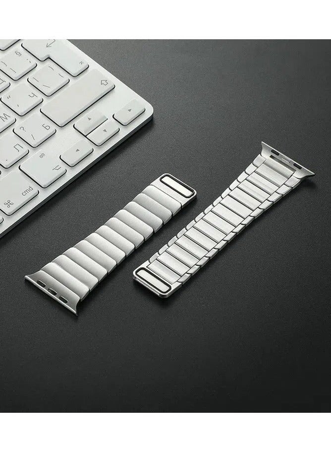 سوار مغناطيسي من الفولاذ المقاوم للصدأ لساعة Apple Watch Series 8/7/6/5/4/3/2/1/SE/SE2/Ultra، أحزمة Apple Watch متوافقة 42 مم 44 مم 45 مم 49 مم - Image 2