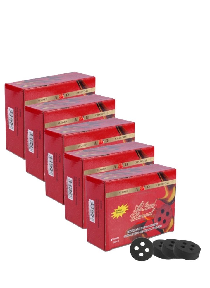 Bakhoor Charcoal Quick Ignite and Long Lasting Incence Coal 100-Peices x 5 Pack
