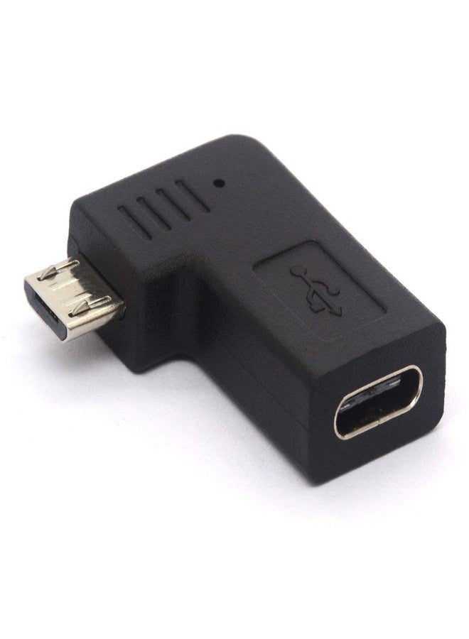 GLHONG Right Angle Type C OTG Adapter, USB C Female to Micro USB Male OTG (On the Go) Adapter Charging Data Sync Converter for Camera, Power Bank, Galaxy S7,S7 Edge, LG G4, Nexus (Micro Male To TypeC Female) - Image 1