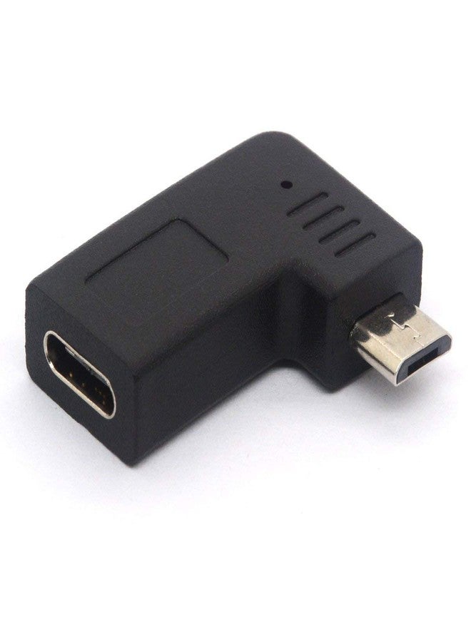 GLHONG Right Angle Type C OTG Adapter, USB C Female to Micro USB Male OTG (On the Go) Adapter Charging Data Sync Converter for Camera, Power Bank, Galaxy S7,S7 Edge, LG G4, Nexus (Micro Male To TypeC Female) - Image 2