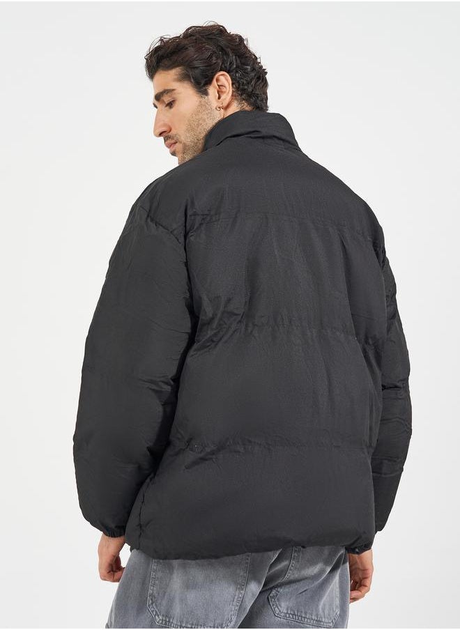 Styli - Quilted High Neck Heavy Puffer Jacket with Front Zip - Image 1