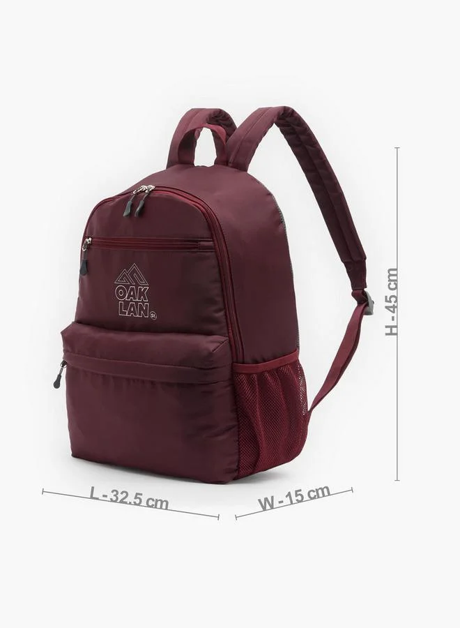 Oaklan By Shoexpress BURGUNDY Solid Backpack For Kids 13 Years+ With Padded Shoulder Straps for Women | Best Price UAE
