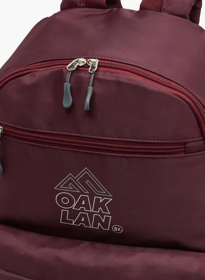 Oaklan By Shoexpress BURGUNDY Solid Backpack For Kids 13 Years+ With Padded Shoulder Straps for Women | Best Price UAE