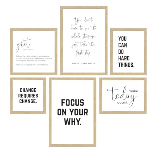ArtX paper Motivational Quotes Wall Frames For Home Decoration, Inspiring Quotes For Home, Office Decoration Items and Study Room Decor, Multicolor Framed Posters, Multi Size, Set of 6 - Image 2