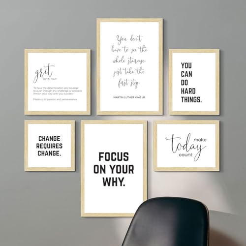 ArtX paper Motivational Quotes Wall Frames For Home Decoration, Inspiring Quotes For Home, Office Decoration Items and Study Room Decor, Multicolor Framed Posters, Multi Size, Set of 6 - Image 3