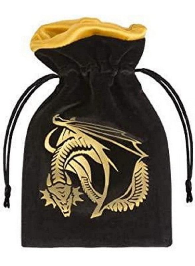 Q WORKSHOP Q-Workshop Dragon Black & Golden Velour Dice Bag - Image 4