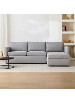 Al Home 4 Seater L-shape Sofa Linen 230×84×85×150 Cm - Grey  - Image 1