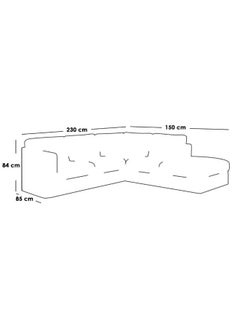Al Home 4 Seater L-shape Sofa Linen 230×84×85×150 Cm - Grey  - Image 2