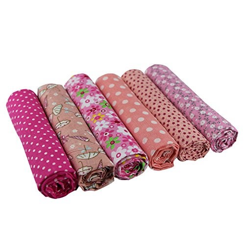 UOOOM 6pcs 50 x 50cm Patchwork Cotton Fabric DIY Handmade Sewing Quilting Fabric Different Designs (Tone-Pink) - Image 3
