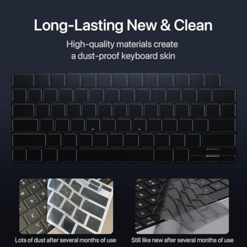 Premium Keyboard Cover Protector, Ultra Thin Keyboard Skin for MacBook Air 15 M2 M3 M4 and MacBook Air 13.6 M2 M3 M4, Compatible with MacBook Pro 14 16 2024 2023 M4 M3 M2 M1 Pro/Max Chip - Image 4