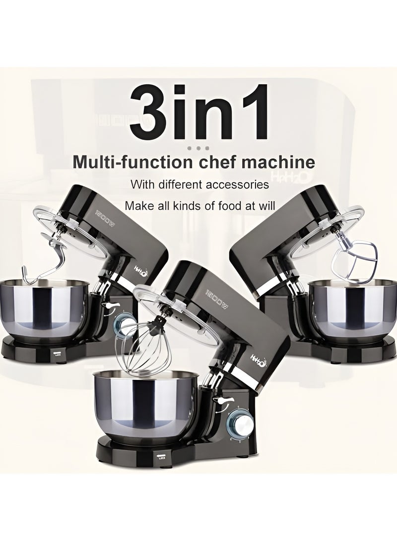 Stand Mixer with Bowl 6 Speeds 5.5L 1500W High Speed - Powerful Kitchen Mixer with Stainless Steel Bowl, Dough Hook, Beater, Whisk, Kneading, and Mixing, Easy to Clean, Home Kitchen Appliance  - Image 4