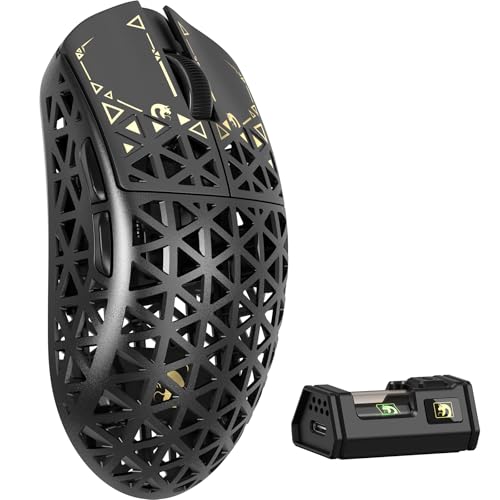 MAMBASNAKE M5 Ultra Carbon Fiber 8KHz Wireless Gaming Mouse,PAW3950MAX Sensor 42K DPI,39g Lightweight Tri-Mode 2.4GHz/BT/Wired Computer Mice,Web Driver Support,for Win/Mac/FPS/MOBA/Esports-Black (A) - Image 1