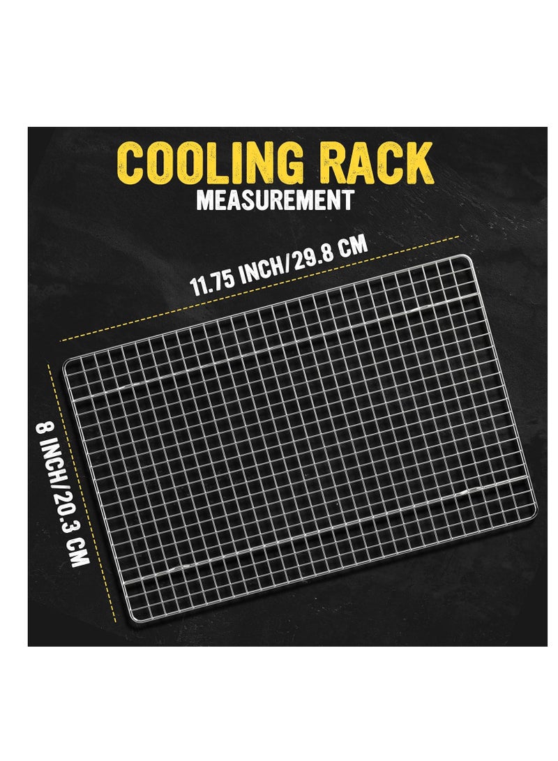 Utopia Kitchen Utopia Kitchen 2-Pack Cooling Racks for Baking, Stainless Steel Wire Cookie Rack Fits Jelly Roll Sheet Pan, Oven Safe for Cooking, Roasting, Grilling - 8 x 11.75 Inches - Image 2