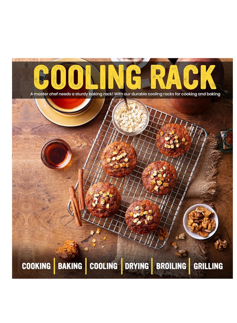Utopia Kitchen Utopia Kitchen 2-Pack Cooling Racks for Baking, Stainless Steel Wire Cookie Rack Fits Jelly Roll Sheet Pan, Oven Safe for Cooking, Roasting, Grilling - 8 x 11.75 Inches - Image 4