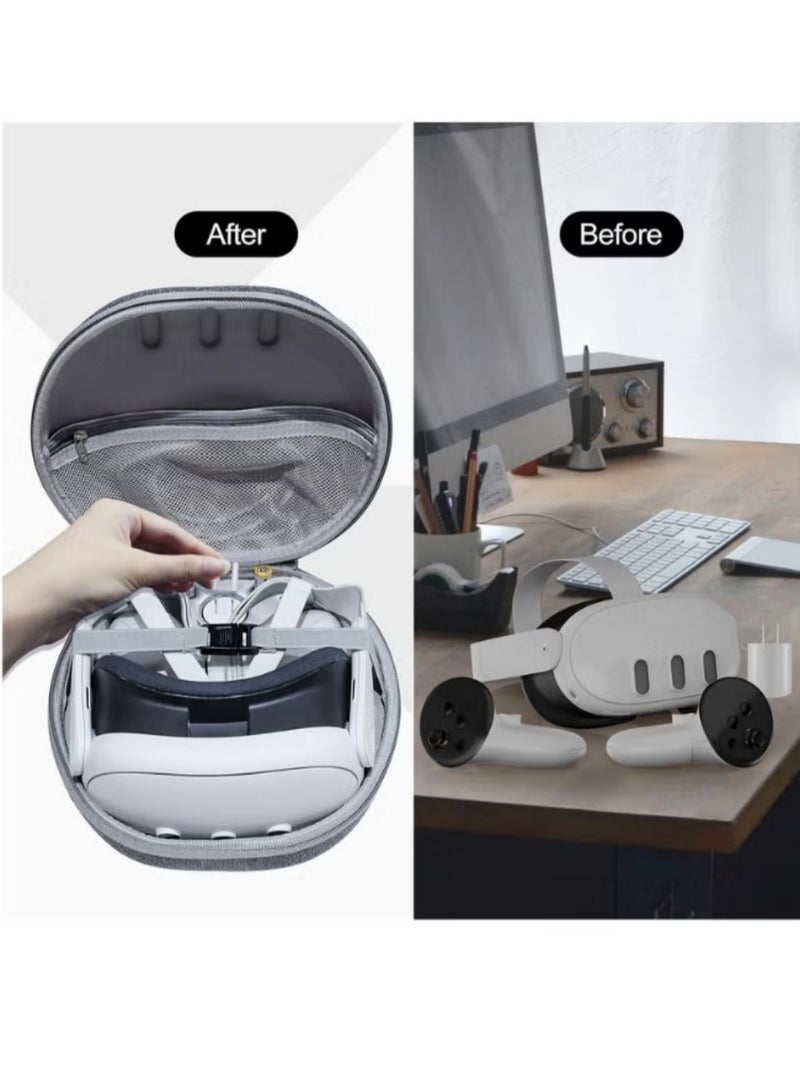 Waterproof Hard Carrying Case for Meta Oculus Quest 3 VR Gaming Headset and Touch Controllers nd Other Accessories Shockproof Carrying Bag Organizer Case with Mesh Pocket Suitable for Travel and Hom - Image 4