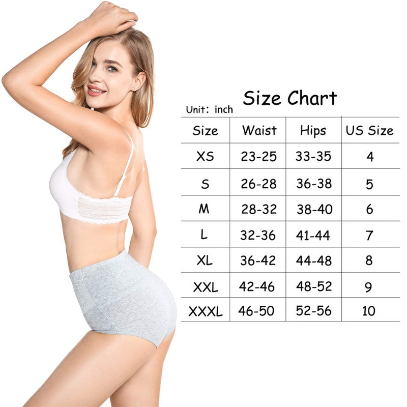 Kinyanco 5-Pack High Waist Tummy Control Panties for Women, Cotton Underwear No Muffin Top Shapewear Brief Panties (5-Pack, X-Large) - Image 5