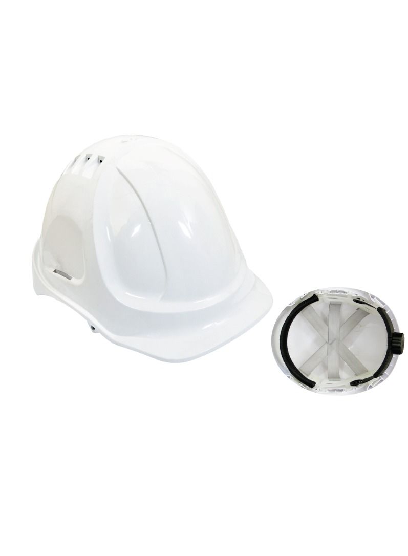 Vaultex Safety Helmet With Pin lock Textile Suspension, VHT, White