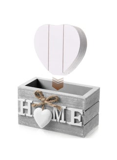 Patelai Coasters for Drinks, Wooden Heart Coasters Set of 6 Farmhouse Coasters with Holder Funny Coasters for Coffee Table Protection Housewarming Gifts for New Home Decoration, 4 Inch (Home, Grey)  - Image 4