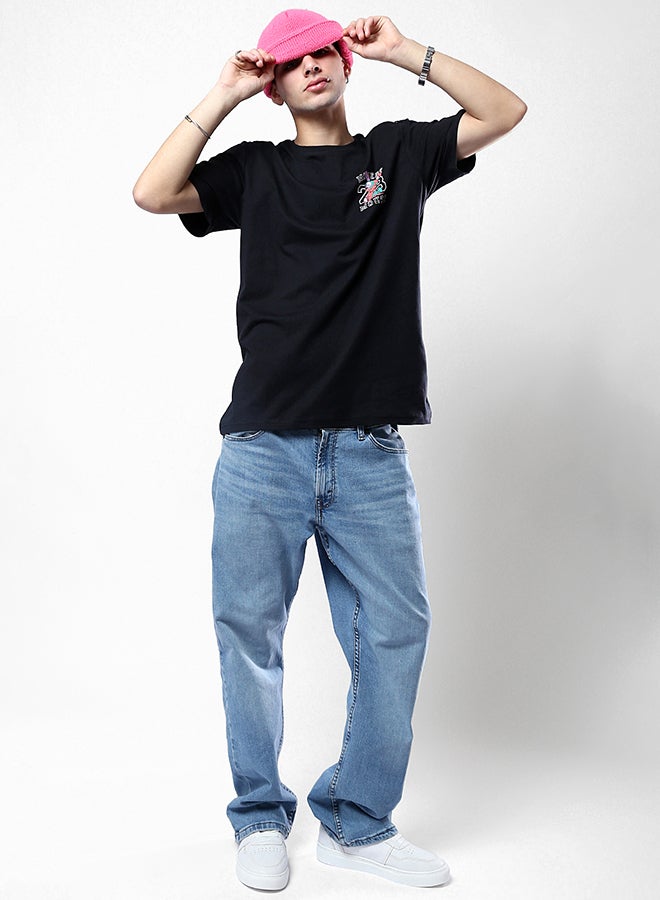 RAVIN Short Sleeves Black Cotton Summer Tee - Image 5