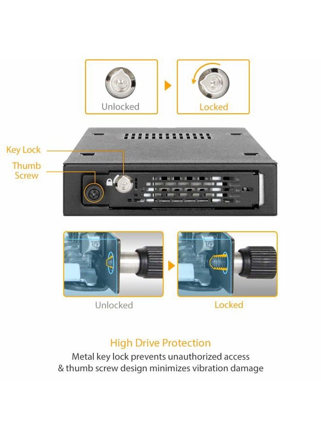 Icy Dock Industrial Full Metal 2.5-Inch SATA/SAS HDD and SSD Mobile Rack for 3.5-Inch Front Device Bay - Image 4