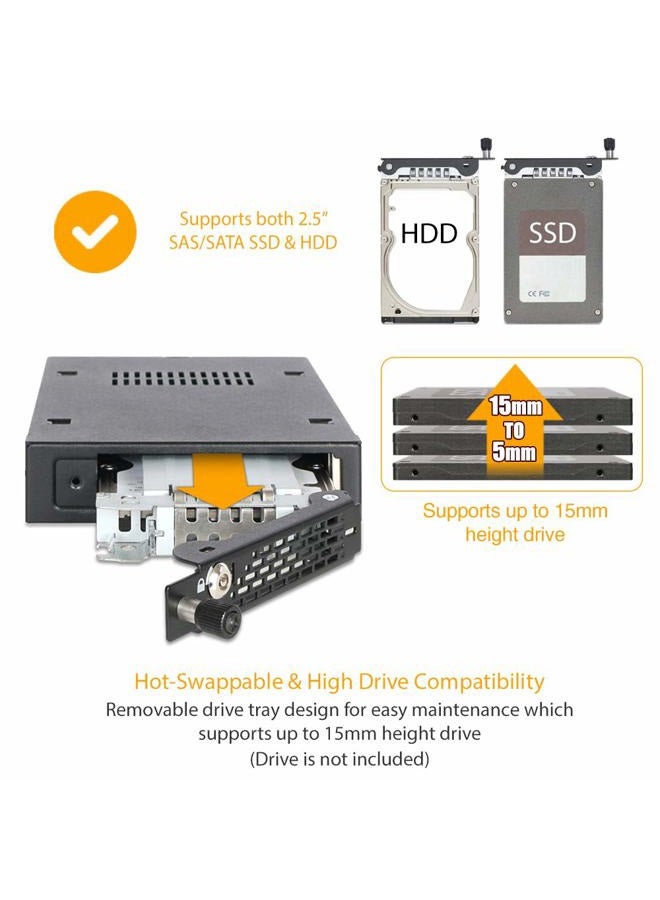 Icy Dock Industrial Full Metal 2.5-Inch SATA/SAS HDD and SSD Mobile Rack for 3.5-Inch Front Device Bay - Image 3