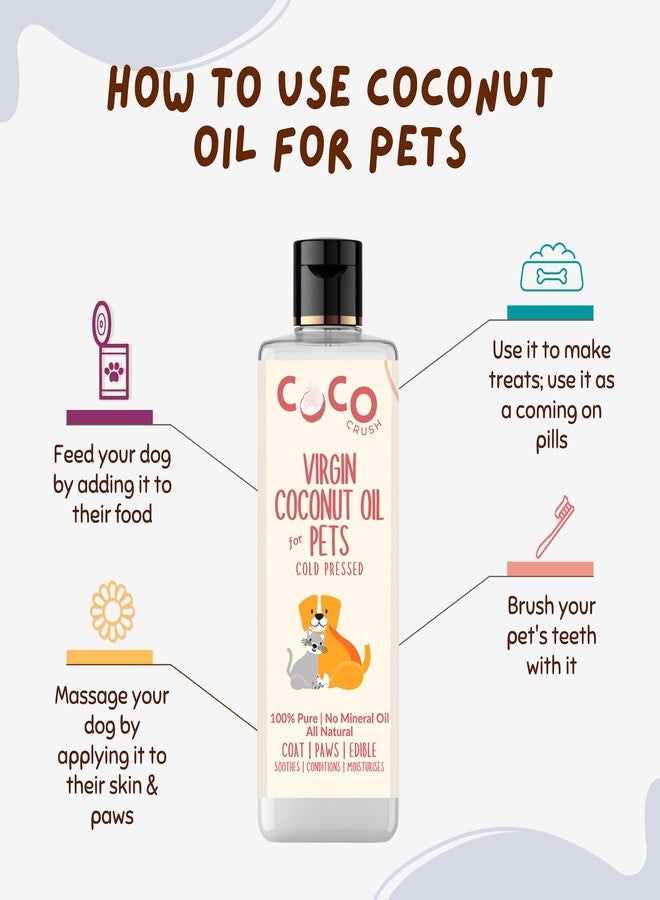 Coco Crush Natural Pet Care Combo - Flea & Tick Defense Massage Oil, 50ml with Steel Comb and Organic Virgin Coconut Oil, 50ml | 100% Natural & Organic | Anti-Itch | For Dogs & Cats of All Breeds & Sizes (100ml) - Image 3