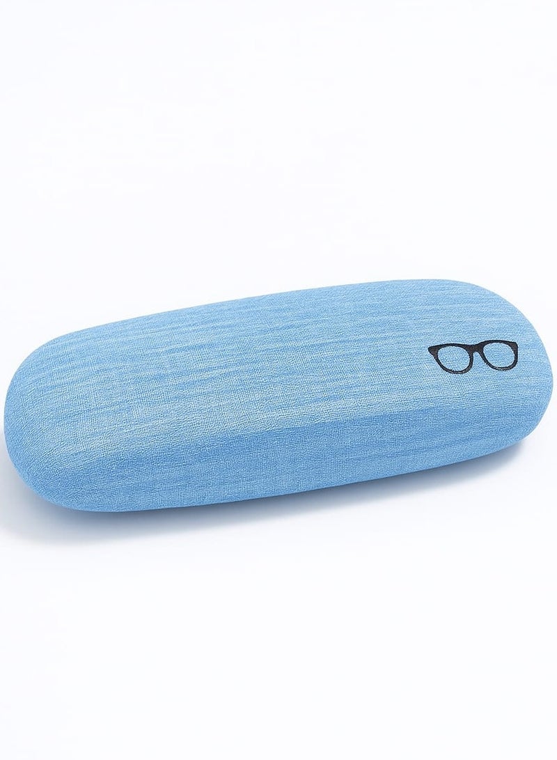 Premium Fabric Eyeglass Case – Light Blue, Hard Shell Protective Box with Soft Lining for Men u0026 Women - Image 1