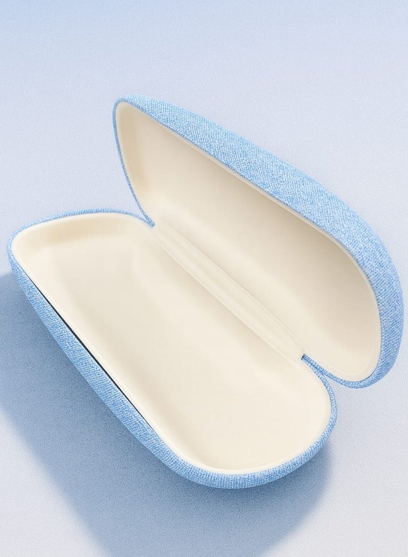 Premium Fabric Eyeglass Case – Light Blue, Hard Shell Protective Box with Soft Lining for Men u0026 Women - Image 4