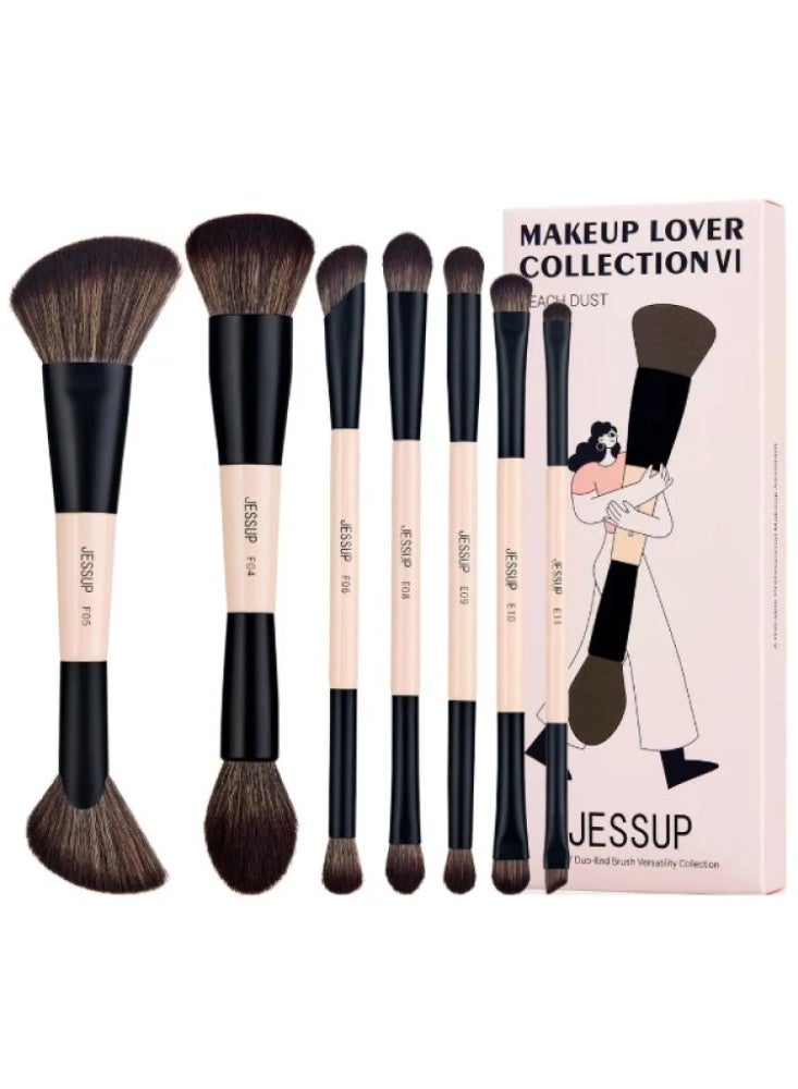 Double-Sided Makeup Brush Set - 7 Pieces T600