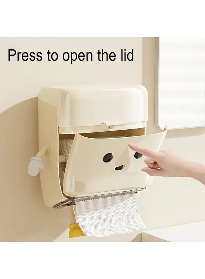 صندوق المناديل الأحمر المثبت على الحائط بدون حفر، ديكور منزلي للغرفة المعيشة أو غرفة النوم - Image 3