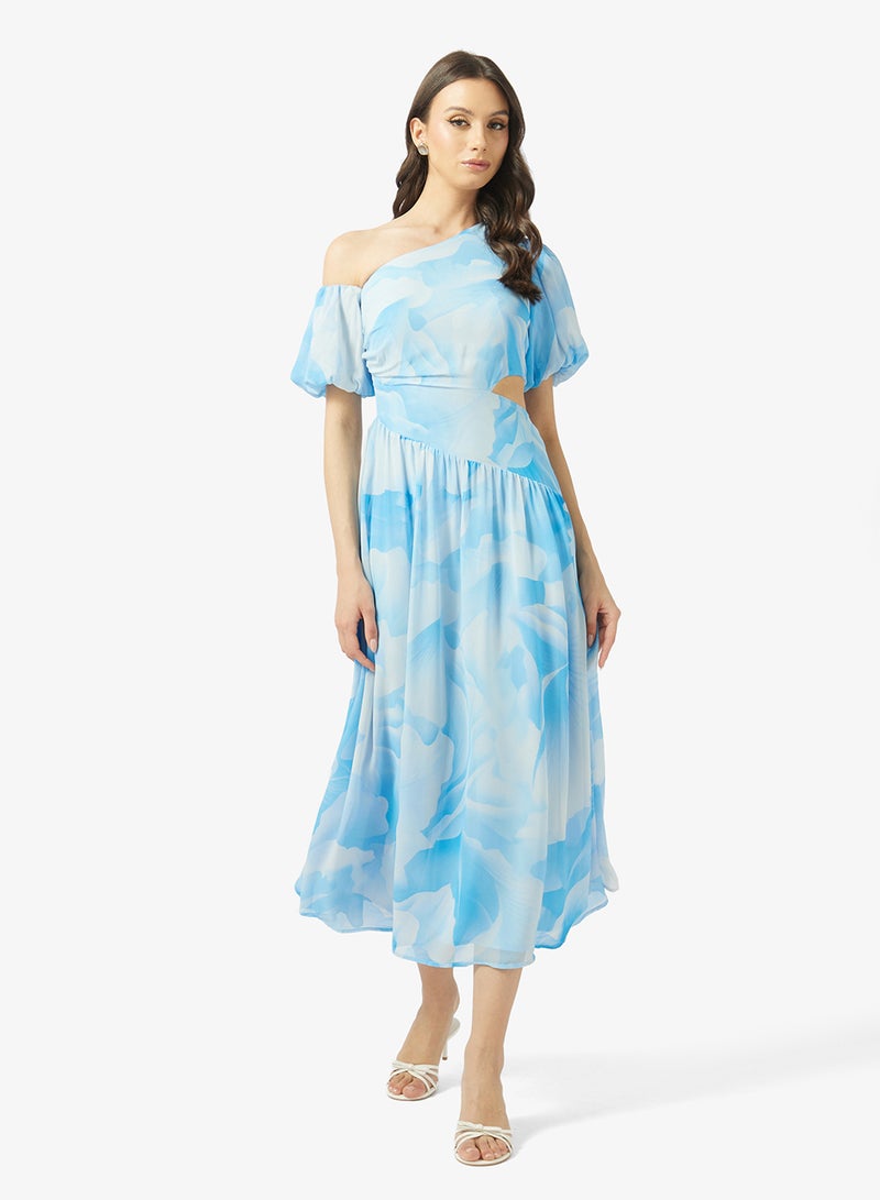 Style Cheat Asymmetric Cut Out Midi Dress - Image 1