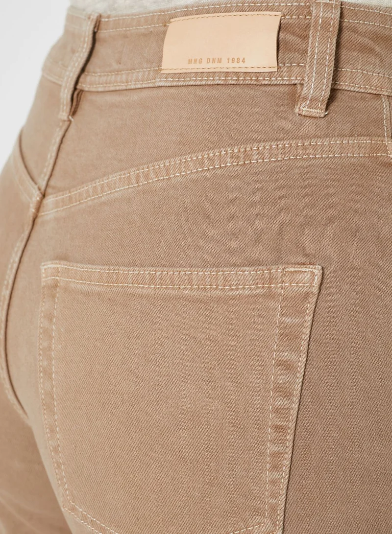 MANGO Catherine Raw Hem Straight Jeans
