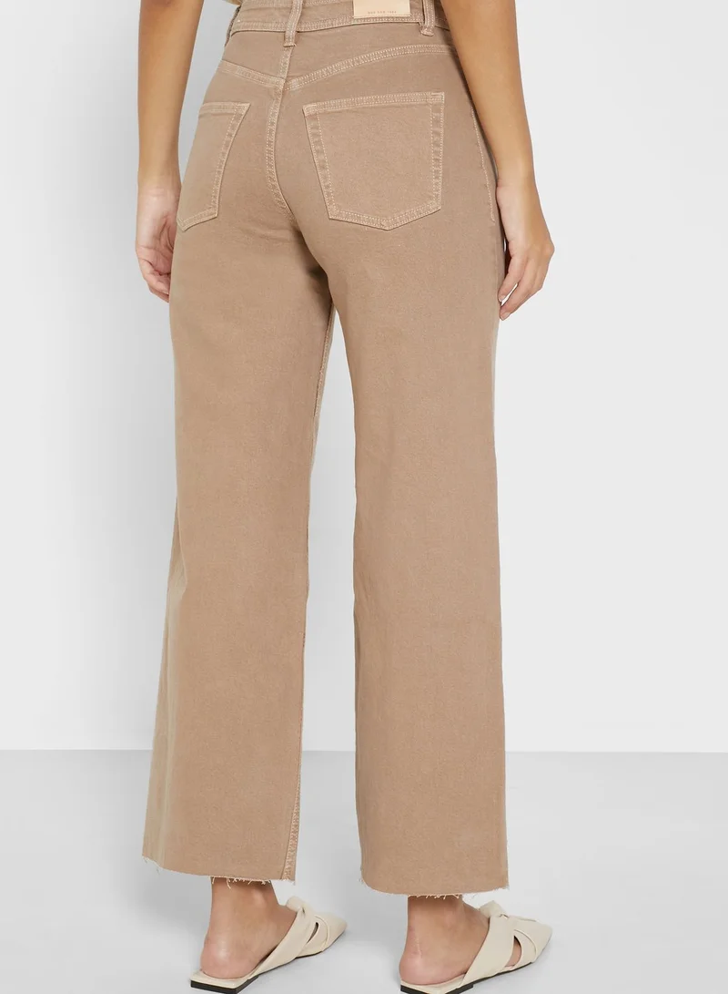 MANGO Catherine Raw Hem Straight Jeans