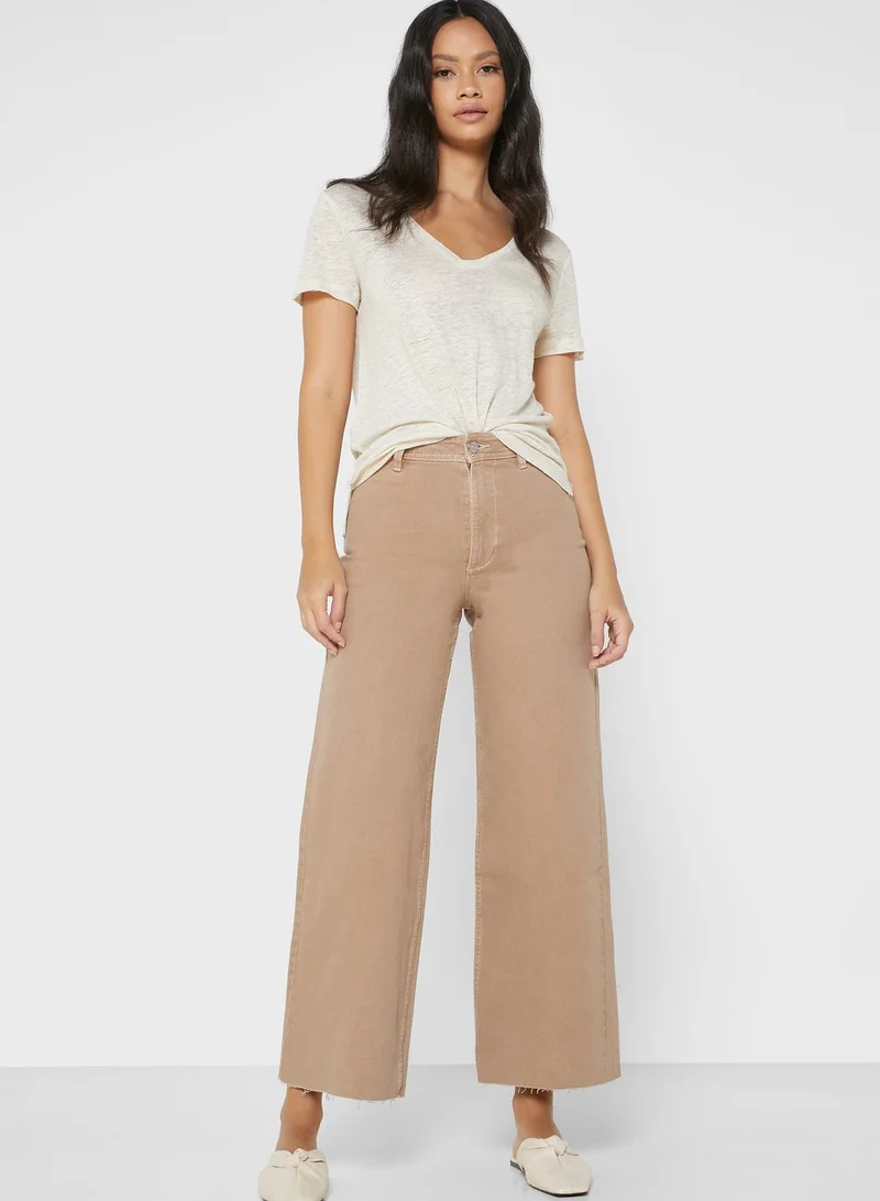 MANGO Catherine Raw Hem Straight Jeans
