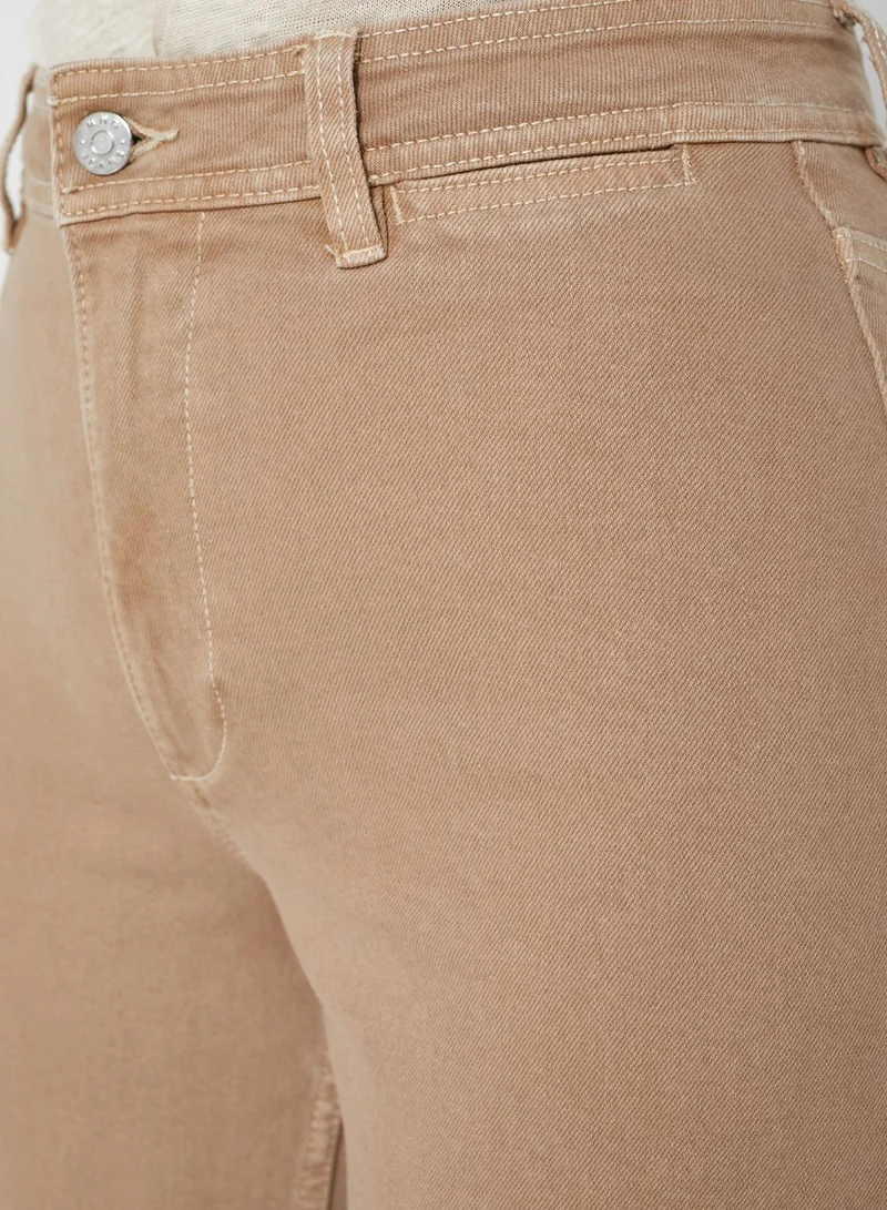 MANGO Catherine Raw Hem Straight Jeans