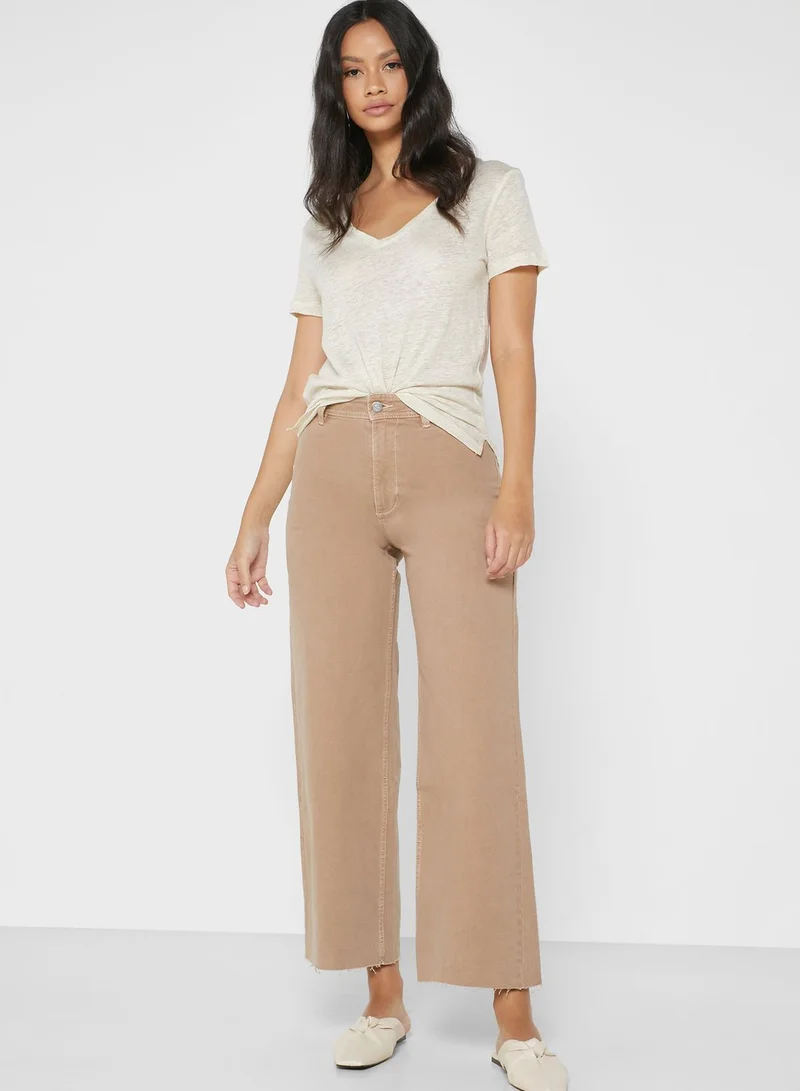 MANGO Catherine Raw Hem Straight Jeans