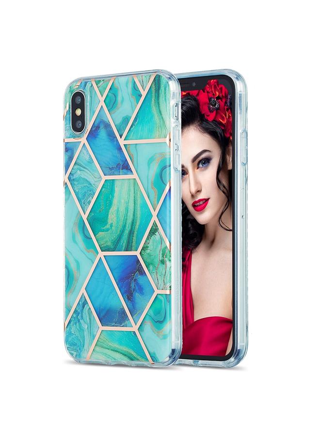 اس-توب جراب لهاتف iPhone XS Max مصنوع من مادة TPU بتصميم رخامي ثلاثي الأبعاد مطلي بالكهرباء - Image 1