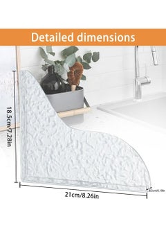 Oasisgalore 2Pcs Water Texture Shower Splash Guard with Self-Adhesive for Bathroom Bathtub to Keep Water in Shower  - Image 2