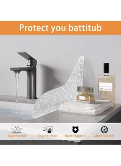 Oasisgalore 2Pcs Water Texture Shower Splash Guard with Self-Adhesive for Bathroom Bathtub to Keep Water in Shower  - Image 3