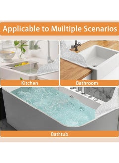 Oasisgalore 2Pcs Water Texture Shower Splash Guard with Self-Adhesive for Bathroom Bathtub to Keep Water in Shower  - Image 5