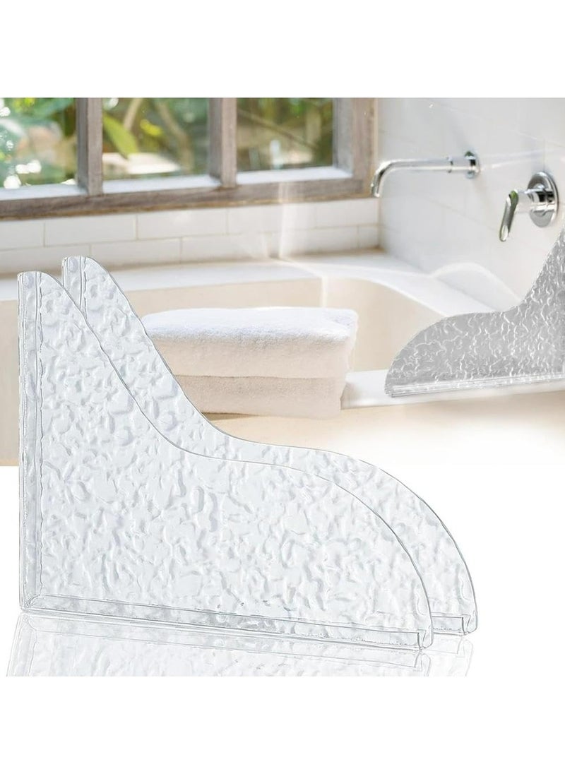 Oasisgalore - 2Pcs Water Texture Shower Splash Guard with Self-Adhesive for Bathroom Bathtub to Keep Water in Shower - Image 1