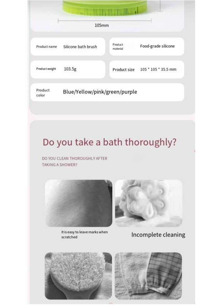 general Silicone body scrub, exfoliating shower scrub, shower body brush, effective shower exfoliation and gentle massage, good foam, non-slip handle - Image 4