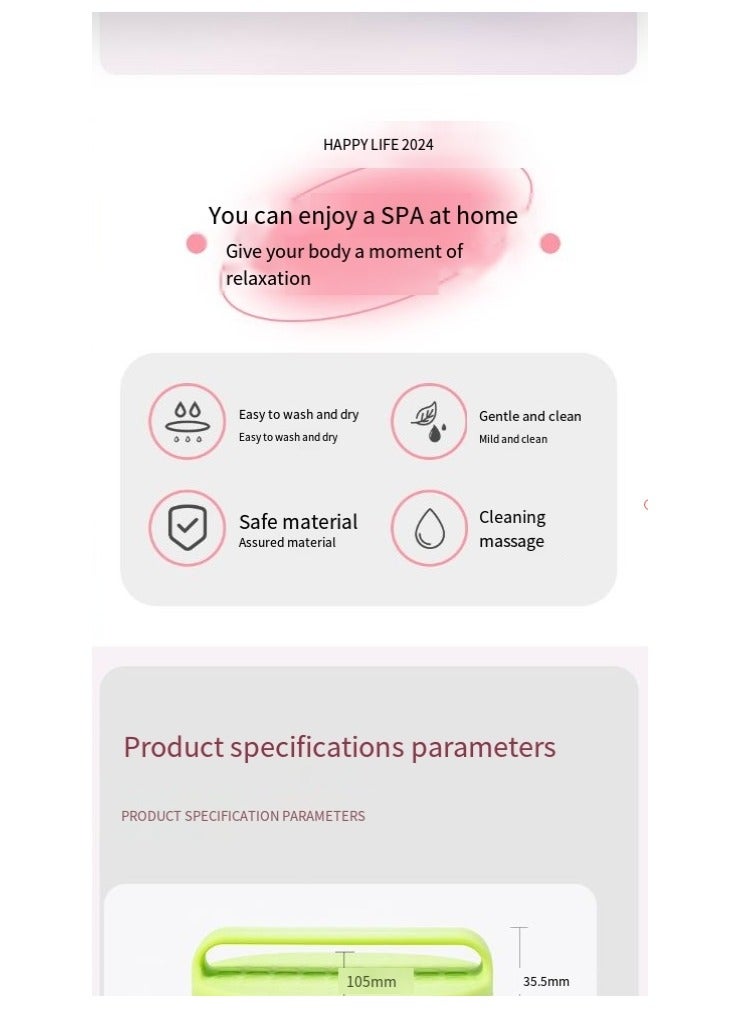 general Silicone body scrub, exfoliating shower scrub, shower body brush, effective shower exfoliation and gentle massage, good foam, non-slip handle - Image 3