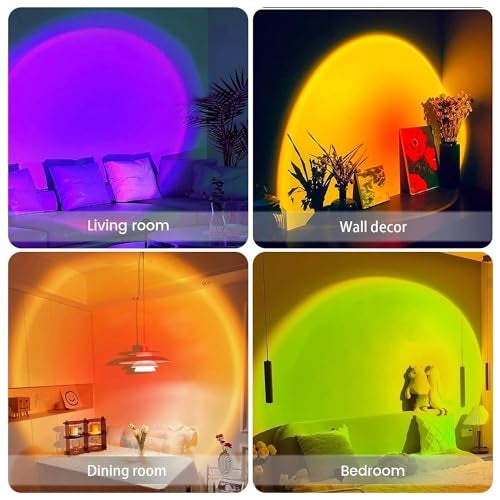 HYLOL Sunset Projector -16 Color LED Light with Remote, Desk Projection Rainbow Night Light, 180° Rotation Romantic Light (Projection Night Light) - Image 5