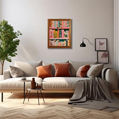 Mosaflare Paint by Numbers for Adults Beginner, Bookshelf Adult Paint by Number Kits on Canvas, DIY Acrylic Oil Easy Painting by Numbers for Home Wall Decor 16X20 inch (Without Frame) - Image 3