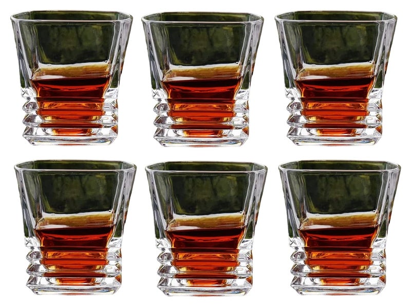 ConvertKitchen مجموعة كؤوس الويسكي من كونفرت كيتشن 6 قطع سعة 300 مل كؤوس بار للبوربون والويسكي والسكوتش والكوكتيلات والكونياك وكوكتيل أولد فاشند - Image 1