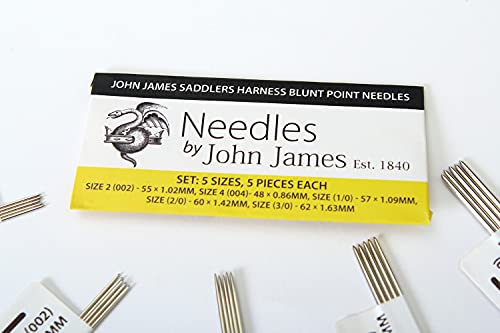 John James Saddlers Harness Blunt Point Needles/Set: 5 x 5/5 Sizes x 5 Pieces Each - Image 2